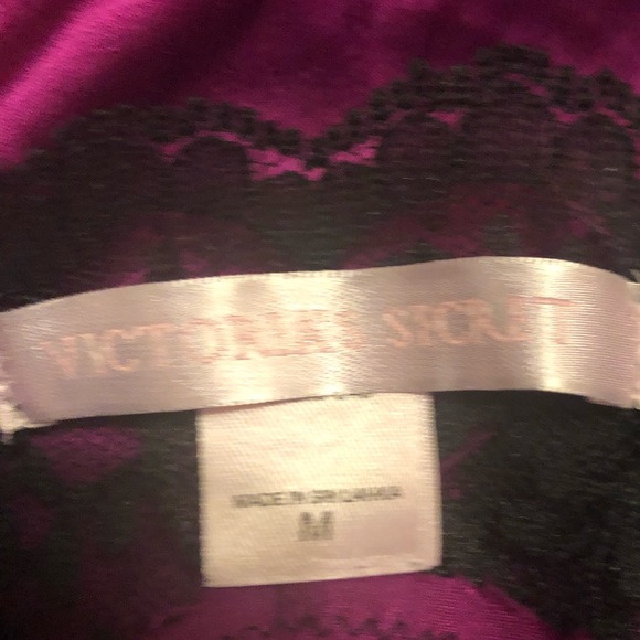 Victoria’s Secret Raspberry Purple black slip chemise M - Picture 8 of 11